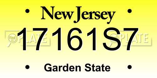 17161S7 New Jersey License Plate