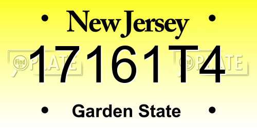 17161T4 New Jersey License Plate