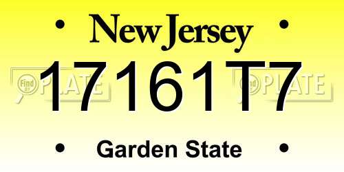 17161T7 New Jersey License Plate