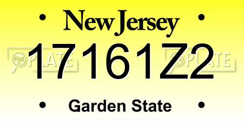 17161Z2 New Jersey License Plate