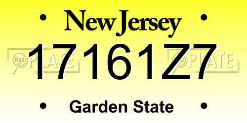 17161Z7 New Jersey License Plate