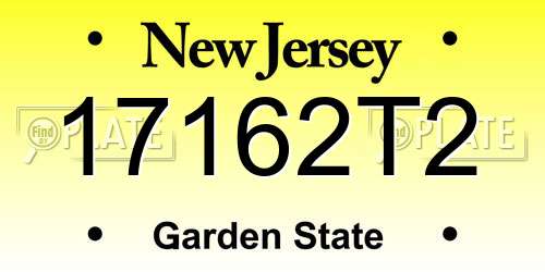 17162T2 New Jersey License Plate