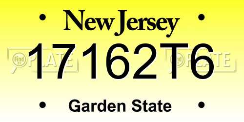 17162T6 New Jersey License Plate