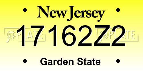 17162Z2 New Jersey License Plate