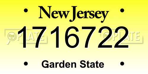 1716722 New Jersey License Plate