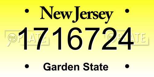 1716724 New Jersey License Plate