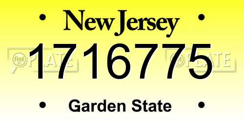 1716775 New Jersey License Plate
