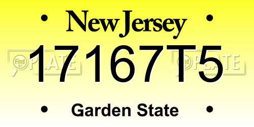 17167T5 New Jersey License Plate