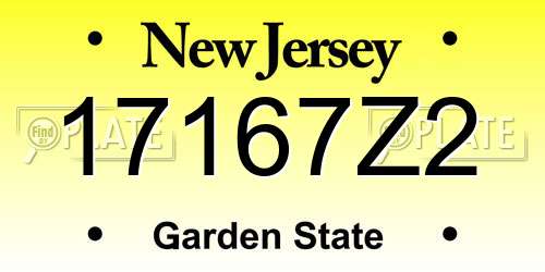 17167Z2 New Jersey License Plate