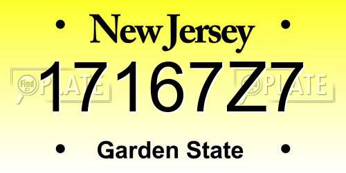 17167Z7 New Jersey License Plate