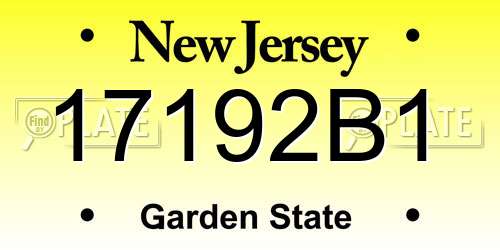 17192B1 New Jersey License Plate