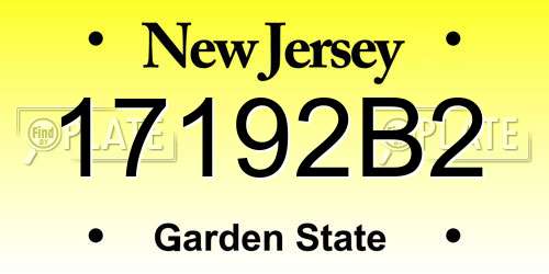 17192B2 New Jersey License Plate