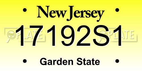 17192S1 New Jersey License Plate