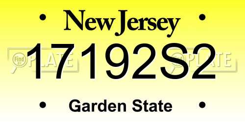 17192S2 New Jersey License Plate