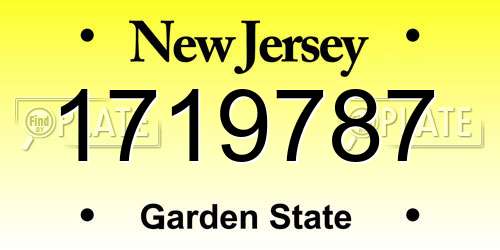 1719787 New Jersey License Plate