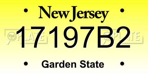 17197B2 New Jersey License Plate