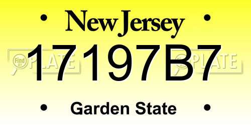 17197B7 New Jersey License Plate