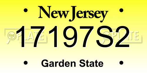 17197S2 New Jersey License Plate