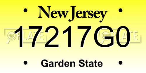 17217G0 New Jersey License Plate
