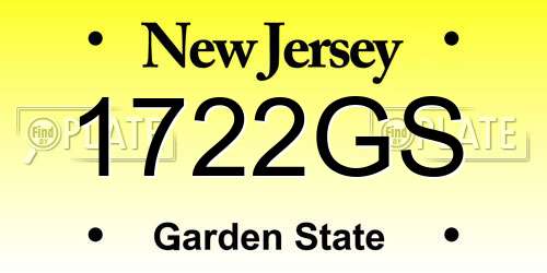 1722GS New Jersey License Plate