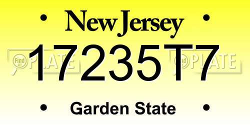 17235T7 New Jersey License Plate