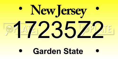 17235Z2 New Jersey License Plate