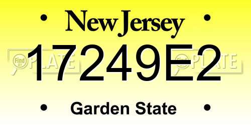 17249E2 New Jersey License Plate
