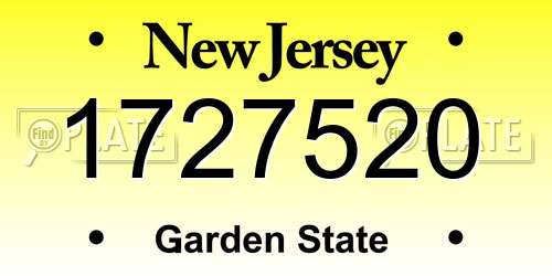 1727520 New Jersey License Plate