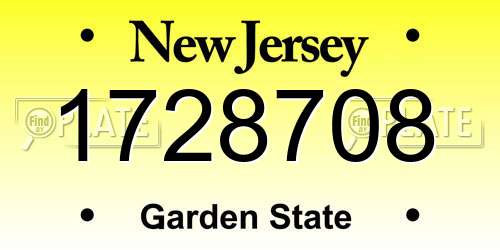 1728708 New Jersey License Plate