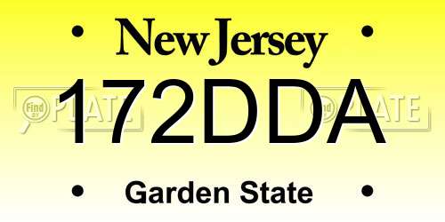 172DDA New Jersey License Plate
