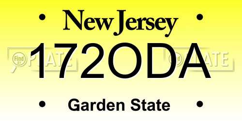 172ODA New Jersey License Plate