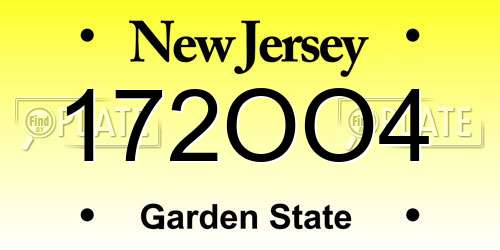 172OO4 New Jersey License Plate