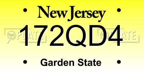 172QD4 New Jersey License Plate