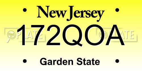 172QOA New Jersey License Plate