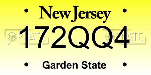 172QQ4 New Jersey License Plate
