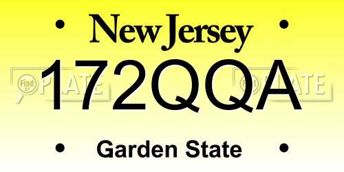 172QQA New Jersey License Plate