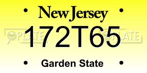 172T65 New Jersey License Plate