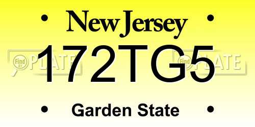 172TG5 New Jersey License Plate