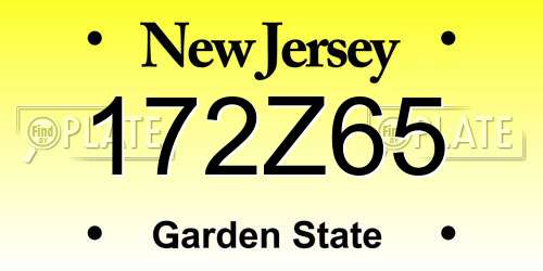172Z65 New Jersey License Plate