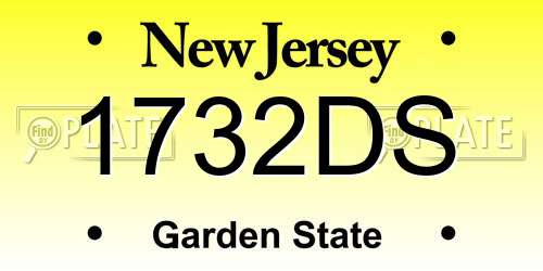 1732DS New Jersey License Plate