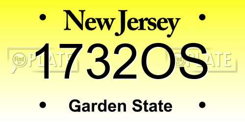 1732OS New Jersey License Plate