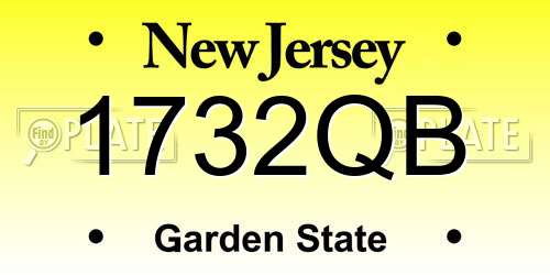 1732QB New Jersey License Plate