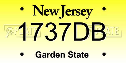 1737DB New Jersey License Plate