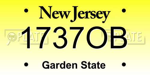 1737OB New Jersey License Plate