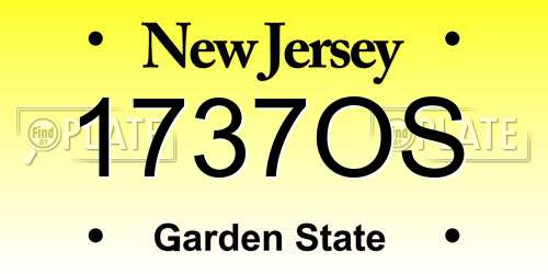 1737OS New Jersey License Plate