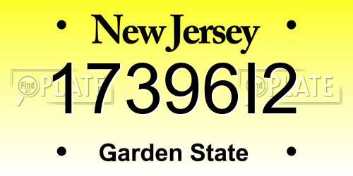 17396I2 New Jersey License Plate