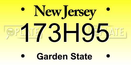 173H95 New Jersey License Plate