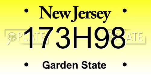 173H98 New Jersey License Plate
