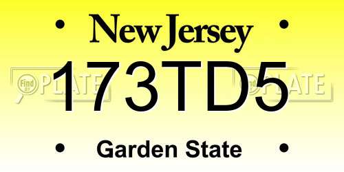 173TD5 New Jersey License Plate