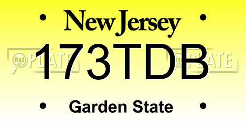 173TDB New Jersey License Plate